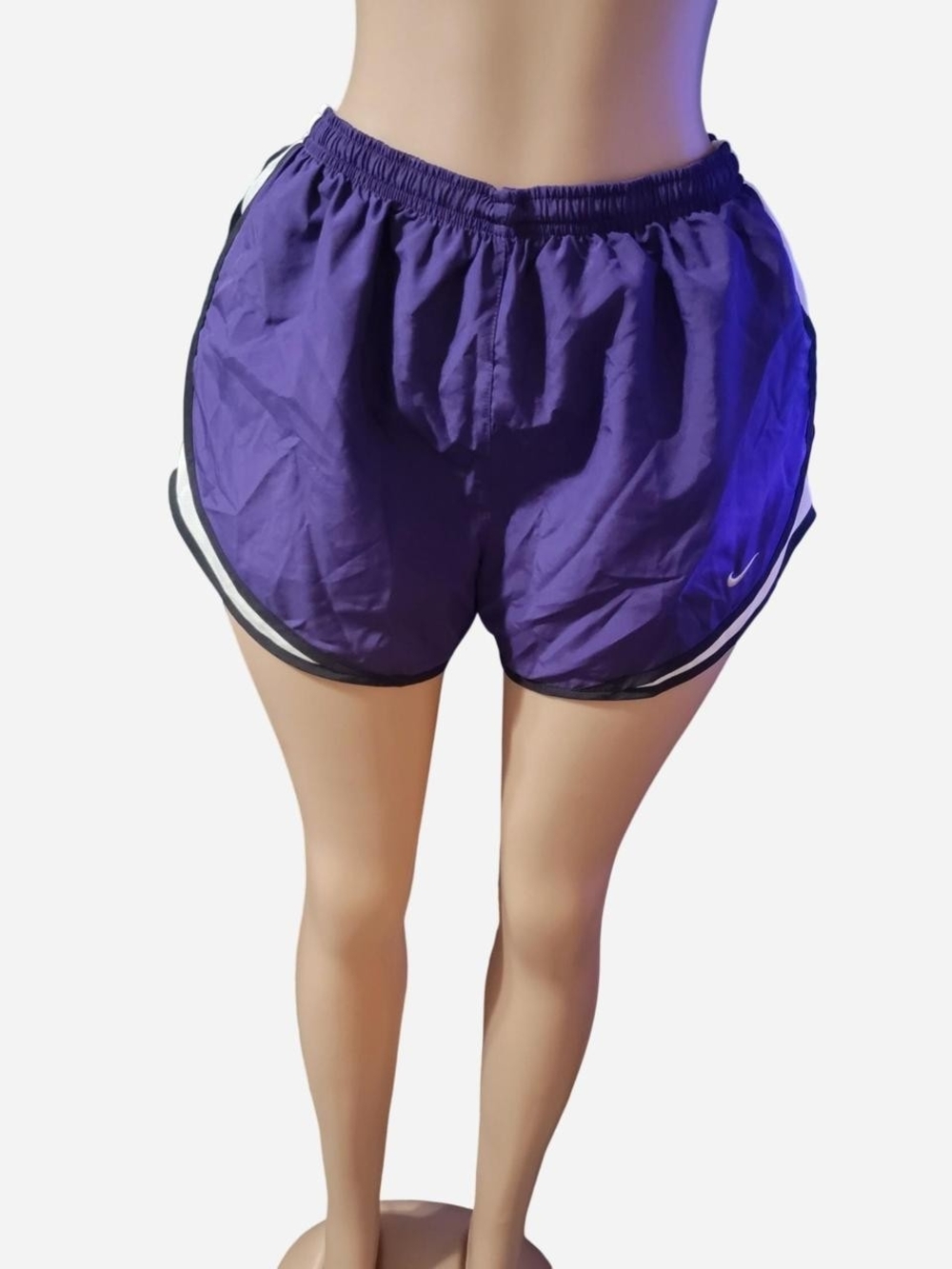 Nike Women's Purple Athletic Running Shorts with Black Trim